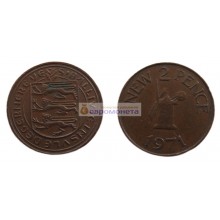 Гернси 2 новых пенса 1971 год. Королева Елизавета II