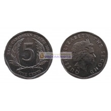 Восточные Карибы 5 центов 2004 год. Королева Елизавета II