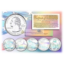 США набор квотеров 2006 голограмма 25 центов полный набор из 5 монет
