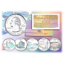 США набор квотеров 2005 голограмма 25 центов полный набор из 5 монет