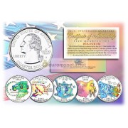 США набор квотеров 2002 голограмма 25 центов полный набор из 5 монет
