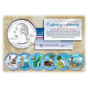 США 2009 квотер 25 центов цветные территории штаты набор из 6 монет