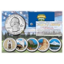 США 2010 квотер 25 центов цветные национальные парки Америки набор из 5 монет