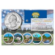 США 2011 квотер 25 центов цветные национальные парки Америки набор из 5 монет