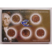 США набор квотеров 25 центов 2003 покрытие золото 24К