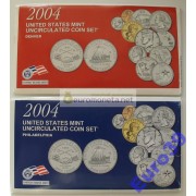 США полный набор монет 2004 год 22 монеты Денвер (D), Филадельфия (P) АЦ