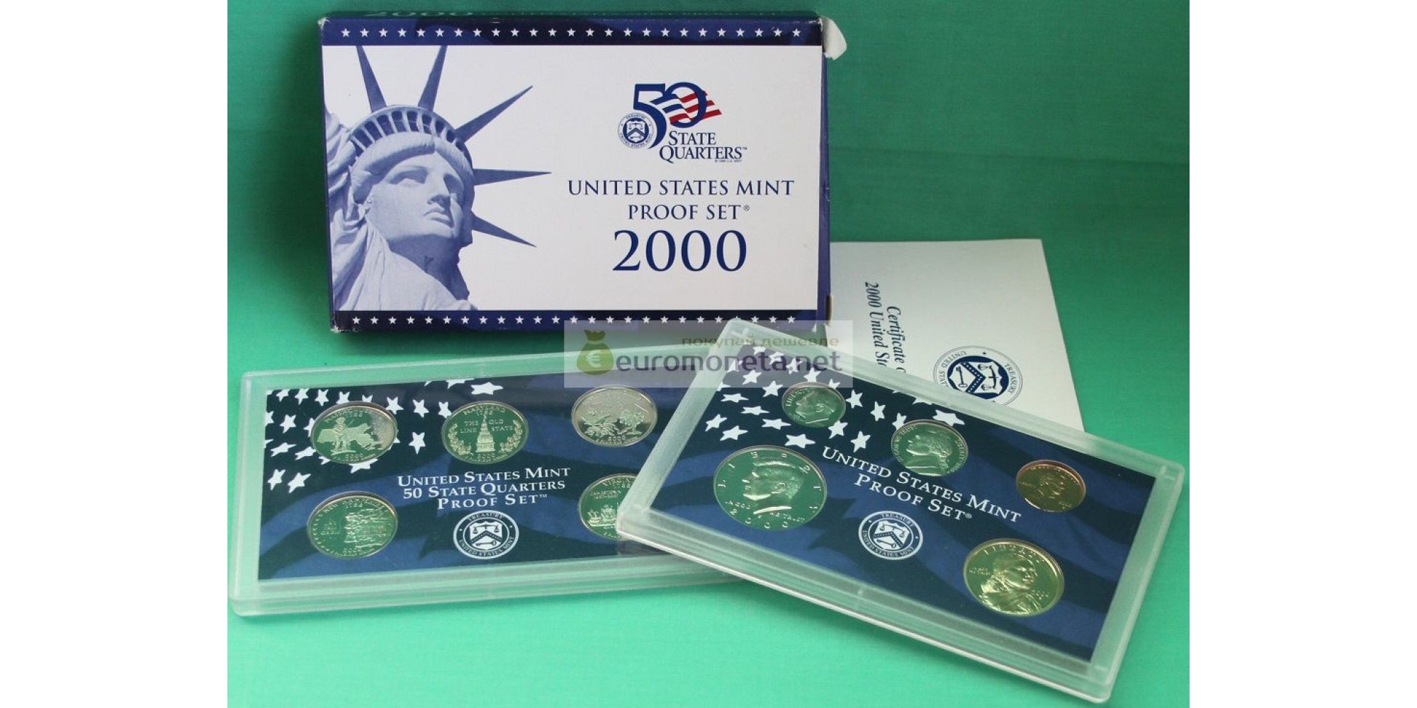 США годовой набор 2000 год S 10 монет пруф proof