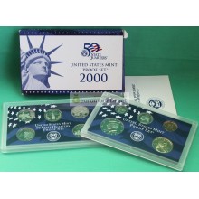 США годовой набор 2000 год S 10 монет пруф proof