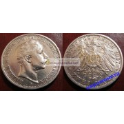 Германия Пруссия 2 марки 1907 год A монета на фотографии серебро
