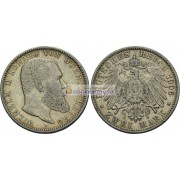 Германская империя Вюртемберг 2 марки 1906 год "F" Вильгельм II. Серебро