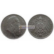 Германская империя Бавария 3 марки 1911 год "D" 90 лет со дня рождения Луитпольда Баварского. Серебро