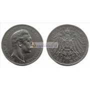 Германская империя Пруссия 3 марки 1909 год "A" Вильгельм II. Серебро