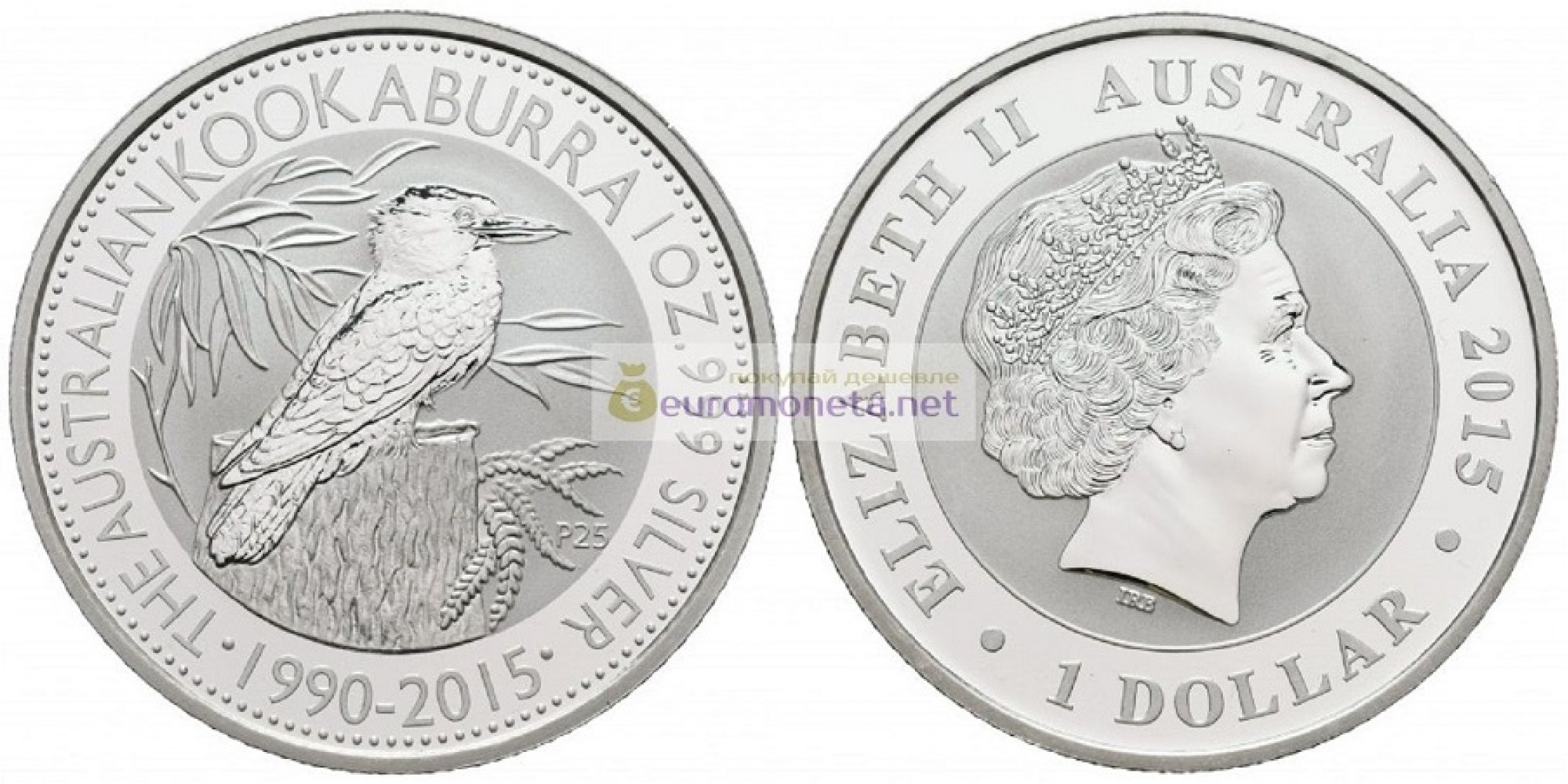 Австралия 1 доллар 2015 год 25 лет Австралийской Кукабурре. Серебро. пруф / proof