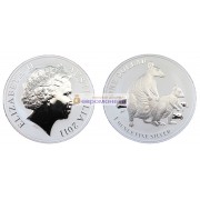Австралия 1 доллар 2011 год Кенгуру с малышом /матовое поле монеты/. Серебро. Пруф