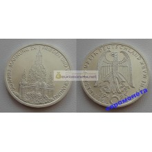 Германия 10 марок 1995 год J серебро Начало восстановления Лютеранской церкви Богородицы