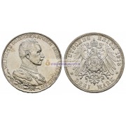 Германская империя Пруссия 3 марки 1913 год 25 лет правлению Вильгельма II. Серебро