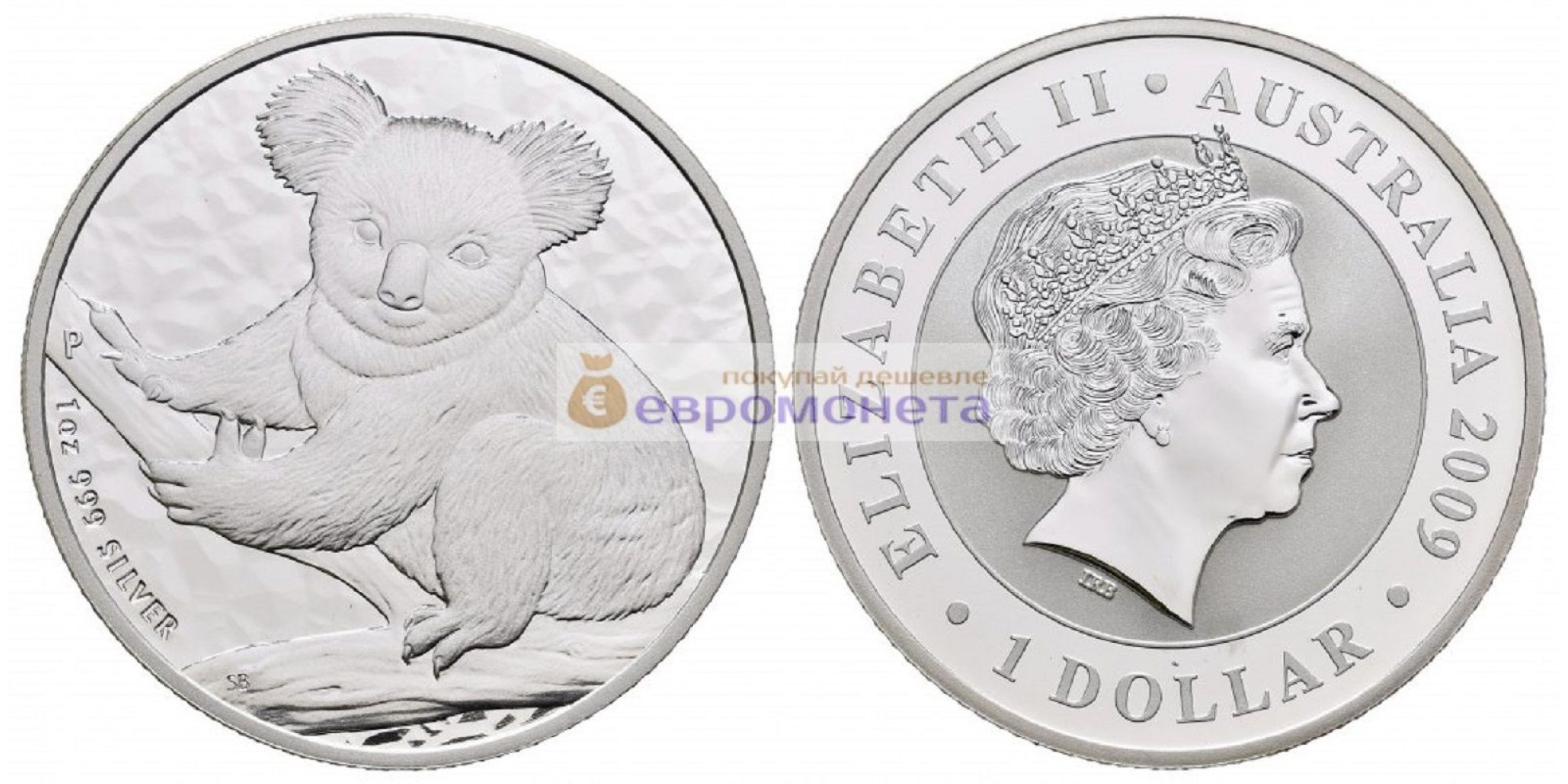 Австралия 1 доллар 2009 год. Австралийская Коала. Серебро. пруф / proof