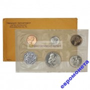 США годовой набор 1962 год 5 монет ПРУФ серебро