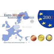 Германия годовой набор евро 2002 год F пластиковый бокс пруф