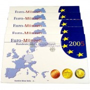 Германия годовой набор евро 2005 год D пластиковый бокс пруф