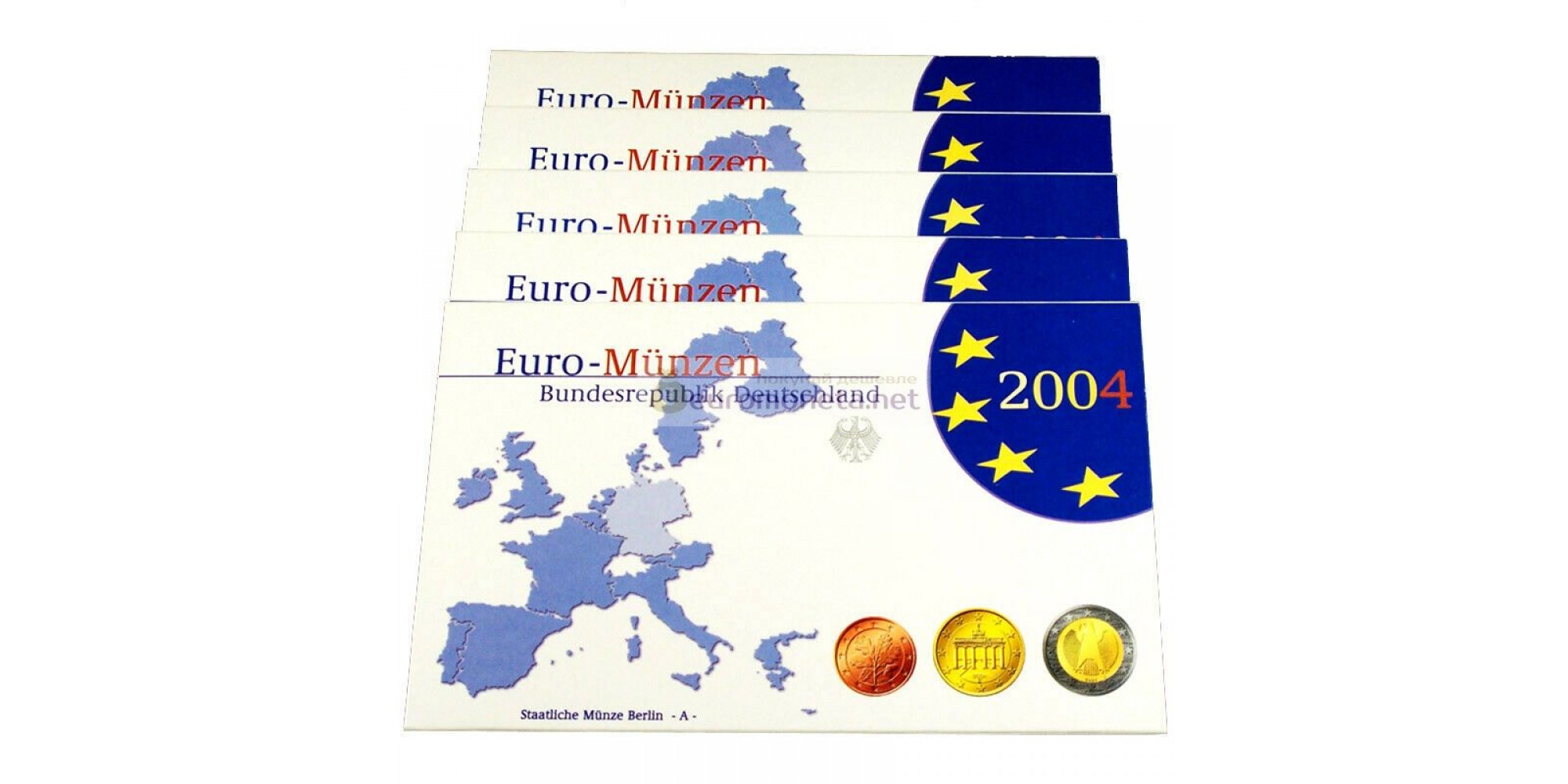 Германия годовой набор евро 2004 год J пластиковый бокс пруф