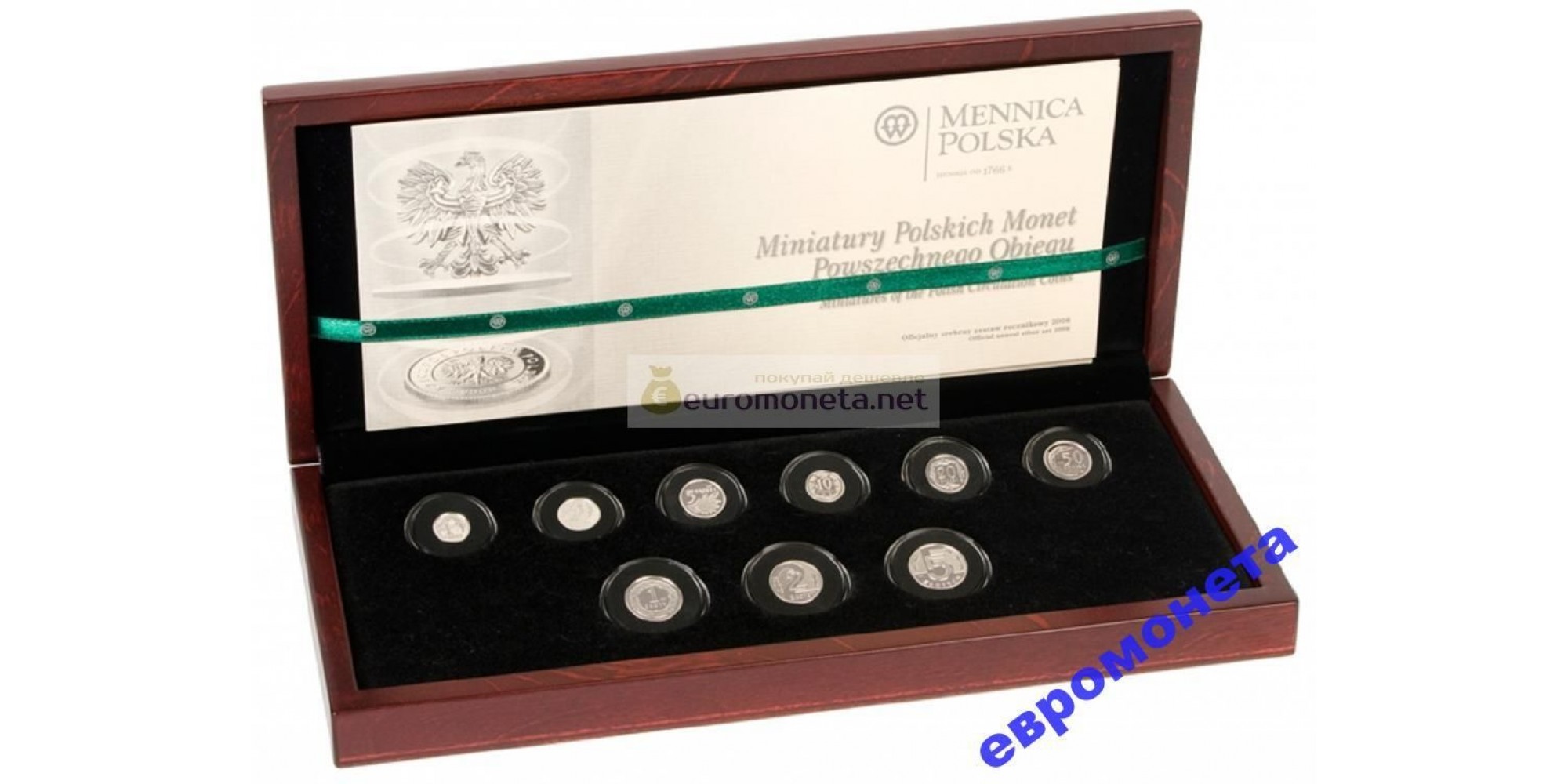 Польша набор монет миниатюра 2008 год пруф proof серебро тираж 1000 экземпляров