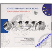 Германия набор монет 10 евро 2011 год серебро пруф