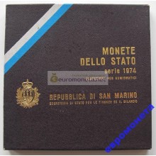 Сан-Марино набор монет 1974 год 8 монет включая 500 лир серебро АЦ