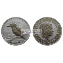 Австралия 1 доллар 2007 год Австралийская кукабарра. Серебро. Пруф