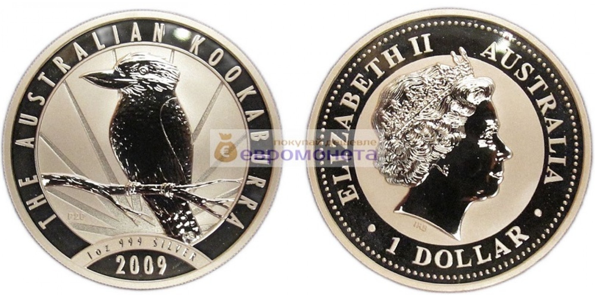 Австралия 1 доллар 2009 год Австралийская Кукабарра kookaburra. Серебро. пруф / proof