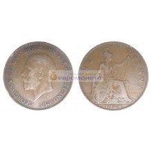 Великобритания 1 пенни 1928 год. Король Георг V