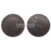 Великобритания 1 пенни 1910 год. Король Эдуард VII