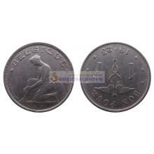 Бельгия 1 франк 1923 год. Король Альберт I. Надпись на французском - 'BELGIQUE'