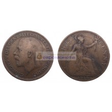 Великобритания 1 пенни 1919 год. Король Георг V