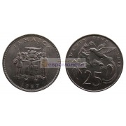 Ямайка 25 центов 1987 год