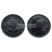Барбадос 25 центов 2008 год. Королева Елизавета II