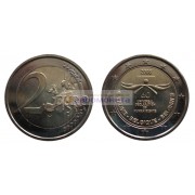 Бельгия 2 евро 2008 год 60 лет Декларации прав человека, биметалл АЦ из ролла