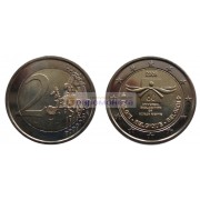 Бельгия 2 евро 2008 год 60 лет Декларации прав человека, биметалл АЦ из ролла