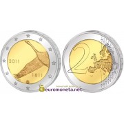 Финляндия 2 евро 2011 год 200 лет Банку Финляндии, биметалл АЦ из ролла
