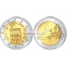 Сан-Марино 2 евро 2011 год UNC Государственный дворец Сан-Марино, биметалл