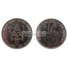 Ватикан 1000 лир 1983 год Папа Иоанн Павел II серебро Священный год. Ватикан 1000 лир 1983 год Папа Иоанн Павел II серебро Священный год.