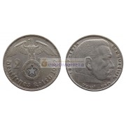 Германия - Третий рейх 2 рейхсмарки (марки) 1937 год А. Серебро