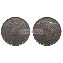 США 1 доллар 1923 год. Филадельфия. Мирный доллар (Peace Dollar). Серебро.