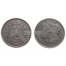 США 1 доллар 1921 год "D" - Денвер. Доллар Моргана. Серебро. США 1 доллар 1921 год "D" - Денвер. Доллар Моргана. Серебро.