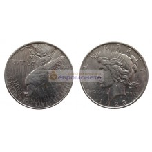 США 1 доллар 1923 год. "D" - Денвер. Мирный доллар (Peace Dollar). Серебро.