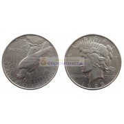 США 1 доллар 1923 год. "D" - Денвер. Мирный доллар (Peace Dollar). Серебро.