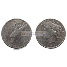 США 1 доллар 1923 год. "S" - Сан-Франциско. Мирный доллар (Peace Dollar). Серебро.