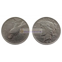 США 1 доллар 1923 год. Филадельфия. Мирный доллар (Peace Dollar). Серебро.