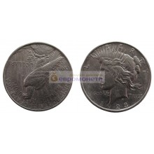 США 1 доллар 1923 год. "D" - Денвер. Мирный доллар (Peace Dollar). Серебро.