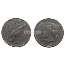 США 1 доллар 1922 год. "S" - Сан-Франциско. Мирный доллар (Peace Dollar). Серебро.